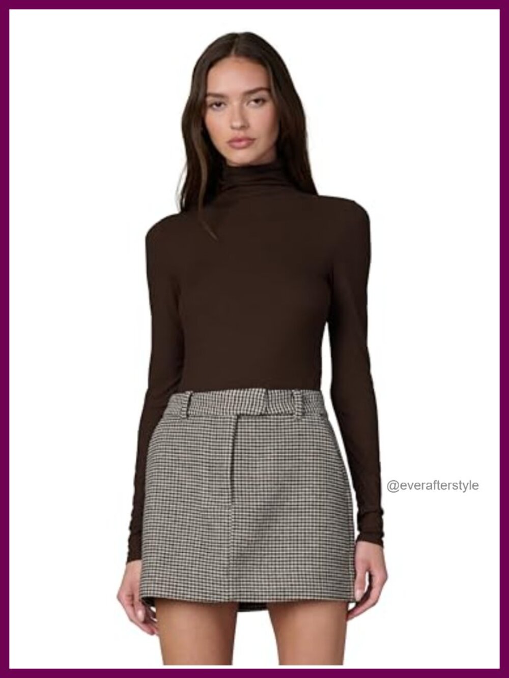 Slim Fit Funnel Neck Turtleneck Long Sleeve Top Lightweight Jersey Rib